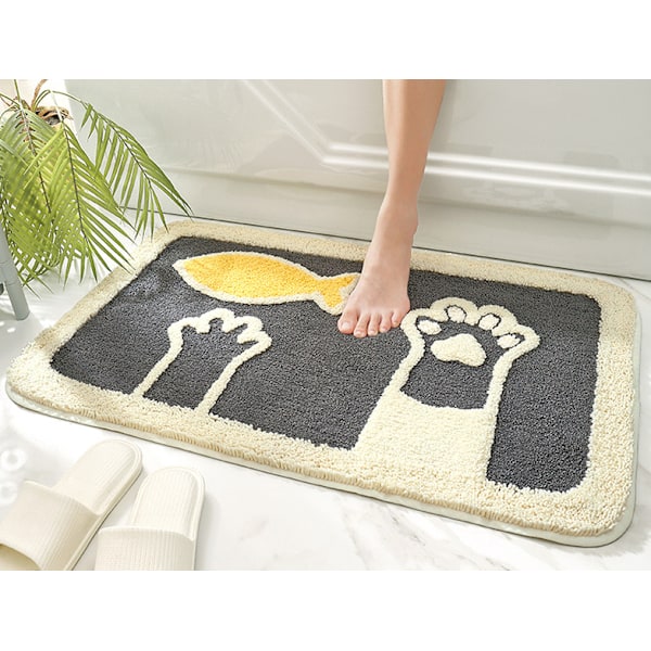 Hemflockningsgolvmattor Halksäkra Vattenabsorberande Golvmattor för Entré Badrum, Entrédörrmattor, 50 * 80cm, G