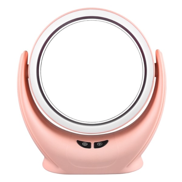 USB Makeup Mirror Fläkt Bärbar Desktop LED-ljus Laddningsfläkt (rosa)