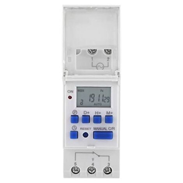 Programmerbar digital timer, digital timer, LCD-skjerm, ukentlig digital tidssvitsj med programmering, DIN-skinne programmerbar