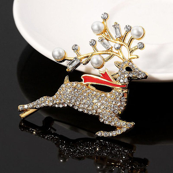 Djurbrosch Pin Älg Ren Badge Väska Kläder Hänge Dekoration BC21Y0168