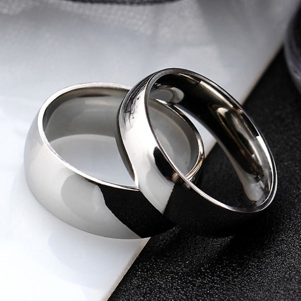 Unisex mode rostfritt stål förlovning par band fingerringar smycken present US 6 Male