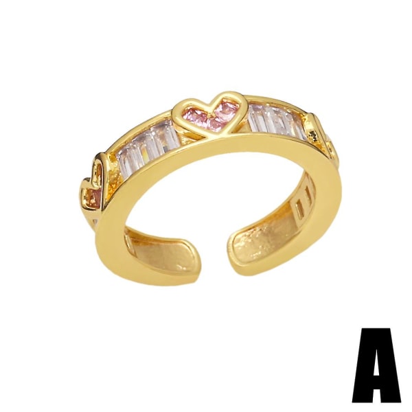 Ring Gift For Mom Zircon Heart Stud Fashion Jewelry Ac8289