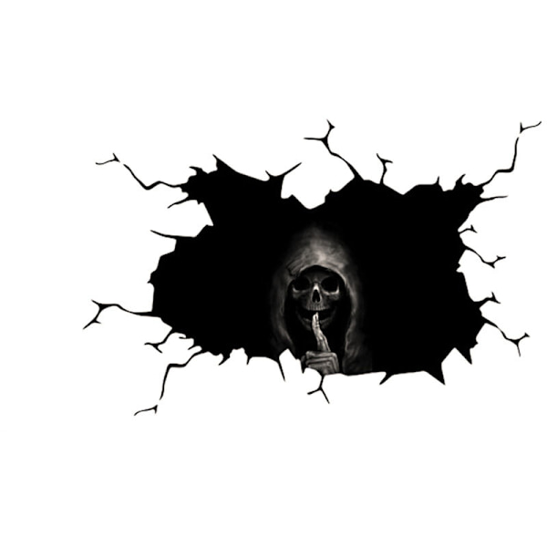 Halloween-pääkallon seinätarra, sisäikkunan koriste pvc-tarra (20x30cm)