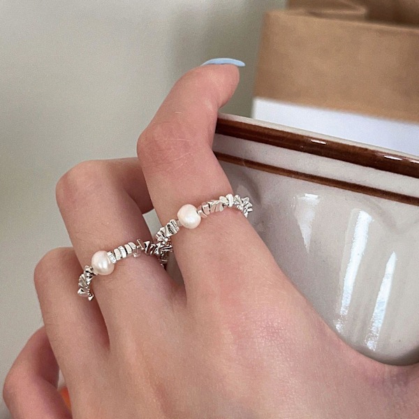 Ring 925 Silver Smycken Pärla Mode Smycken Ac8186 C322