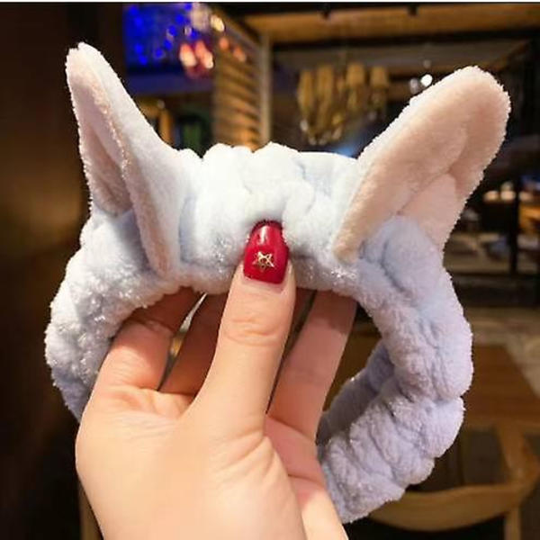Sööt Plüüsh Päähäntä, Sööt Jänis Kõrvad Elastne Päähäntä Näopesuks, Tüdrukute Juuksed Mouse ear