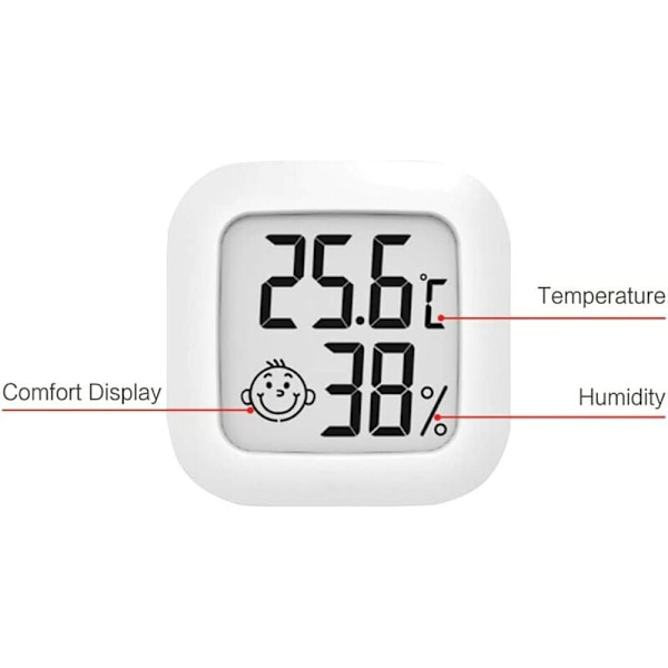 Mini Høj Præcision Digital Indendørs Hygrometer Termometer, Temperaturmåler og Luftfugtighedsmåler, Thermo Hygrometer Leve