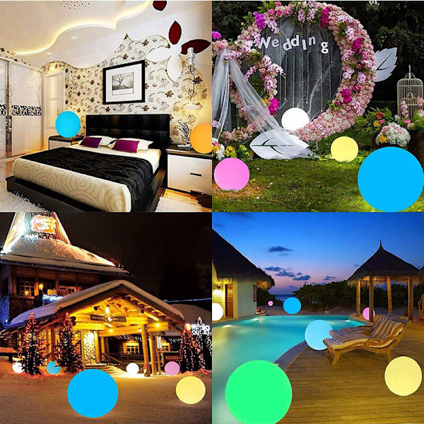 40cm Vandafvisende Glødende Flydende Solcellebold, LED Solcellebold, Lysbold, Udendørs Farveskiftende LED Natlys, Pool Pa