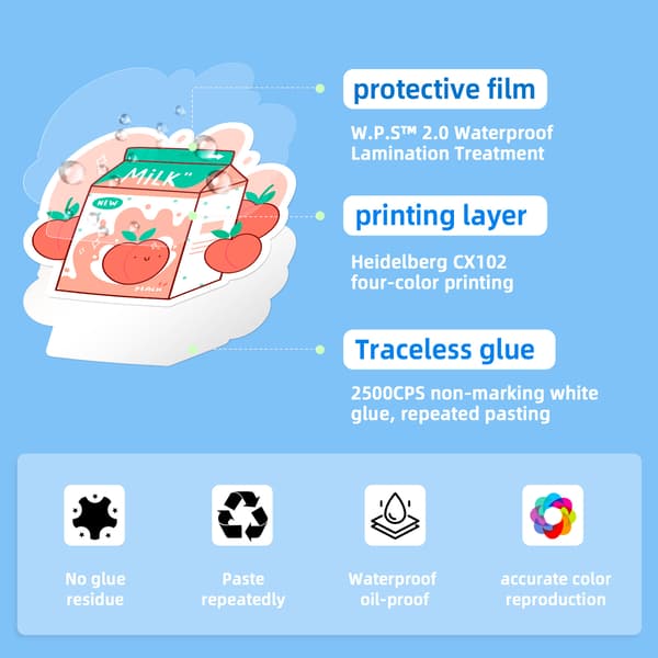 Tarrat 50 kpl vedenpitävät sarjakuvatarrat scrapbooking