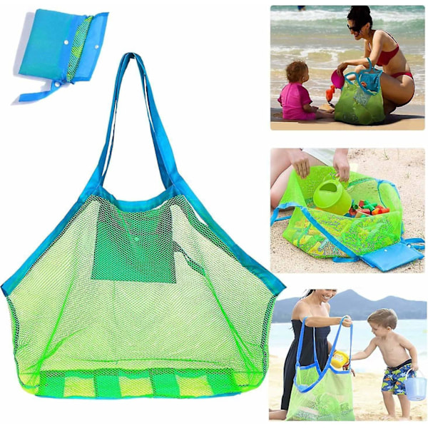 Mesh Strandtaske Ekstra Stor Strandtasker Og Totes Tote Rygsæk Legetøj Håndklæder Sand Væk Til Opbevaring Af Strandlegetøj Børnelegetøj Marked Madkurv Picnic Til
