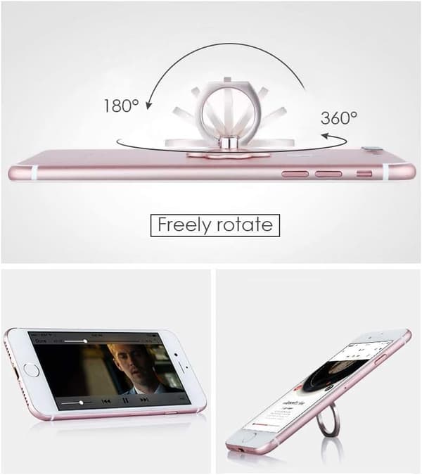 1 stk. 360° Roterende Telefon Ring Grip Stand Holder til Samsung