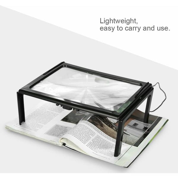 Forstørrelsesglass med LED-lys, skrivebordsleseglass,