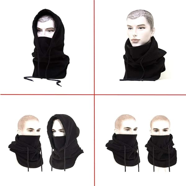 Ski Mask Balaclava Hat i (Sort) Multifunktionel Fleece til