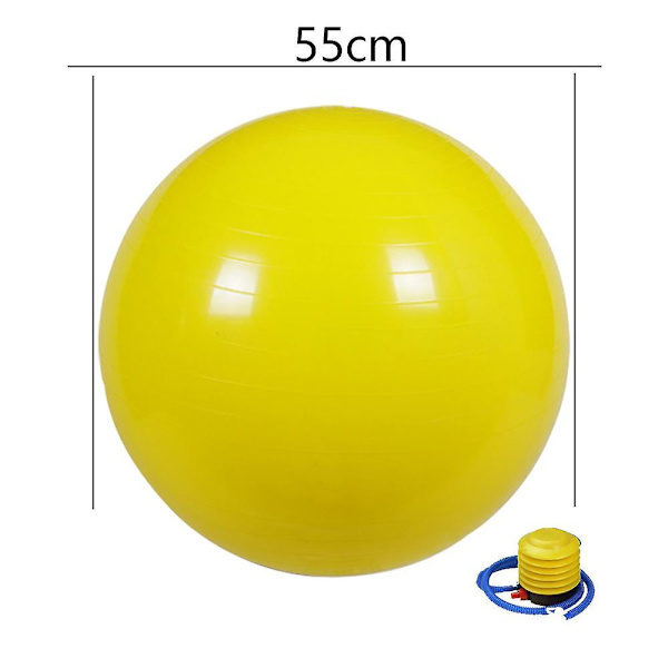 Träningsboll, Stabilitetsboll för Hemmet, Yoga, Gym Boll, Fysioboll, Schweizisk Boll, Fysioterapi Yellow 55CM