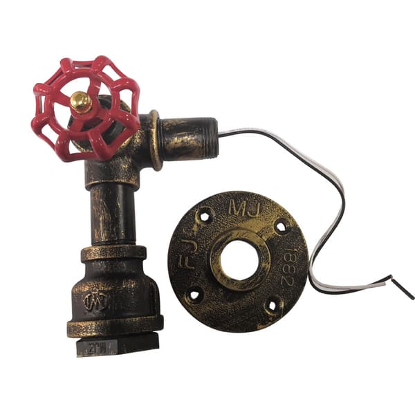 Industriel væglampe 1 arm Retro Steampunk væglampe Retro Art Deco (sort)
