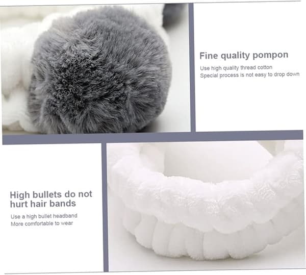 1 kosmetisk pandebånd, elastisk pandebånd, blødt og sødt pandaører,