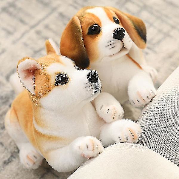 Myk hundeplysj, myk utstoppet dukke, søt klem pute bursdag S 32cm Beagle