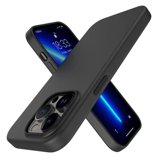 1 svart lämpligt iPhone14plus skyddsfodral, illusionsskydd