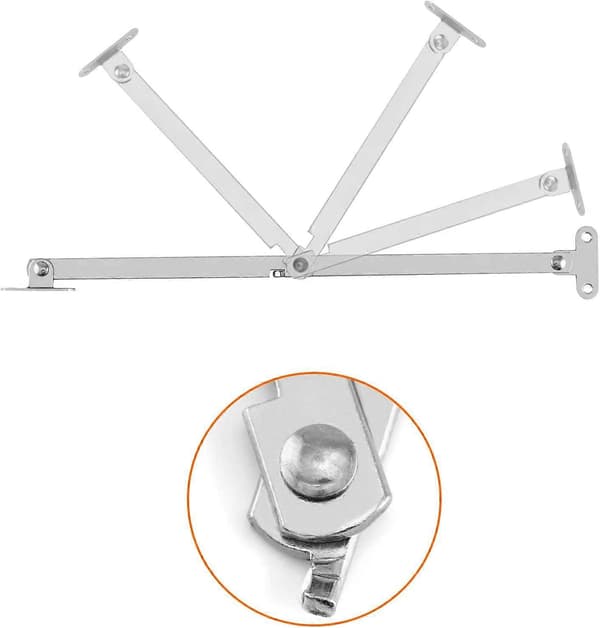 Stödgångjärn, skåpluckstöd, för skåpstöd, köksskåp väggfällbart bord (silver)