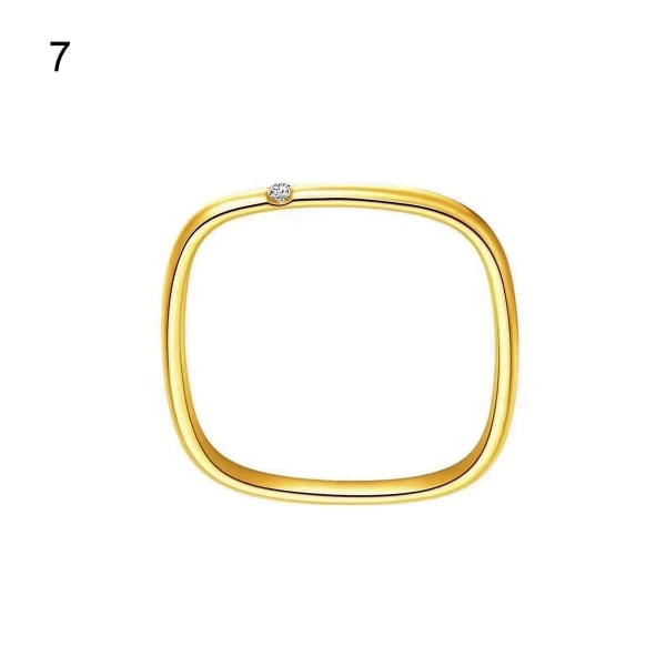 Kvinnor Square Ring Strassinläggning Circlet Enkel personlig smycken present US 7