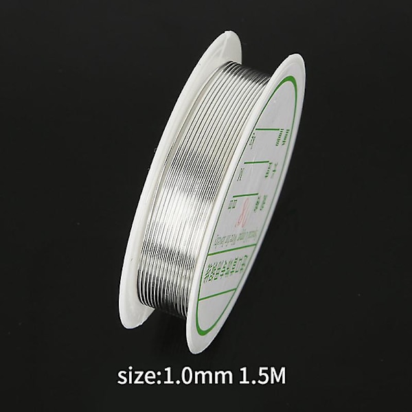 0,2-1 mm kuparilanka korulanganka rannekoruihin kaulakoruihin värikkäät helmet säikeet korujohdot Silver 1 0mm 1 5M