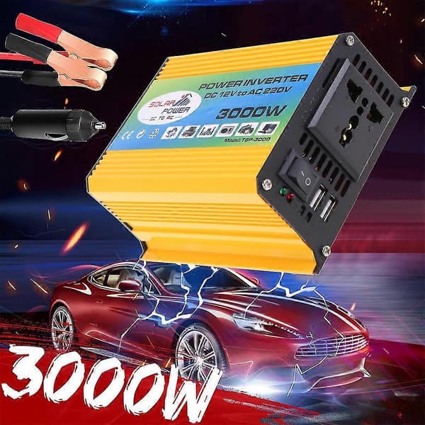 Ren Sinusbølge Strømomformer 3000W 12V til 220V/110V - Solcelleanlegg/Solcellepanel