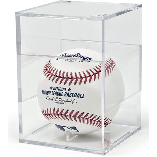 Baseboll Display Case, UV-skyddad Akryl Kub Baseballhållare Kvadratisk Klar Box Memorabilia Display Förvaring Sport Officiell Baseboll Autograf