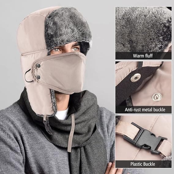 Vinterluer for kvinner og menn - Khaki, Vinterlue Ushanka