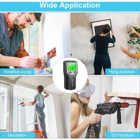 Stud Finder med 1 Sensor, Smart Mikroprosessorchip og HD LCD-Skjerm, Stud Sensor Strålefinner for Senter og Kant av Tre