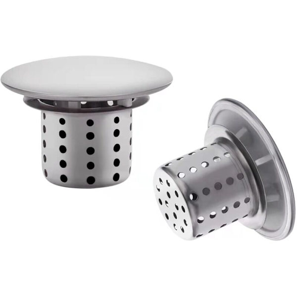 Badekarfilter, 4 cm Hårfanger Brusefilter, 2 Stk. Afløbshårfanger i Rustfrit Stål til Badeværelsesvask, Badekarfilter