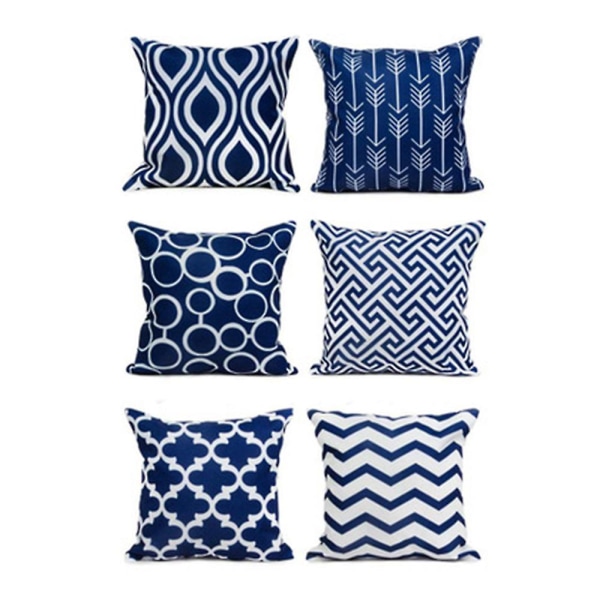 Microfiber Throw Pillow Cover Set Of 6, Black And White Arrow Geometric Pattern For Living Room Sofa Couch Square Decorative Bed Pillow Case, 45*45cm