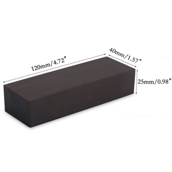 12 * 4 * 2,5 cm Sort Ibenholt Træ DIY Materiale til Musik