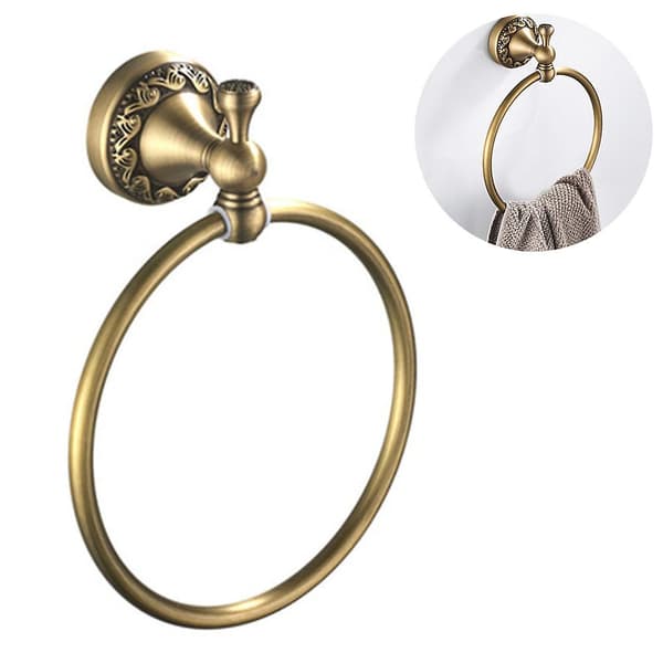 Antikk Messing Håndkle Ring Retro Håndkle Stativ Hardware Håndkle Henge Ring For Bad Rustfritt
