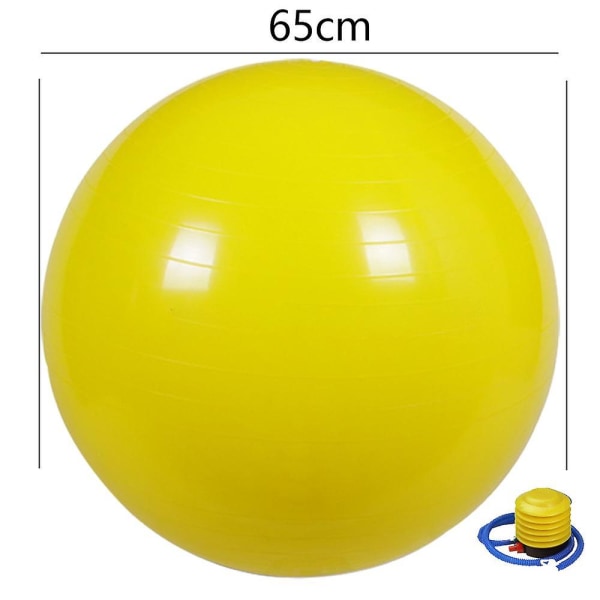 Träningsboll, Stabilitetsboll för Hemmet, Yoga, Gym Boll, Fysioboll, Schweizisk Boll, Fysioterapi Yellow 65CM