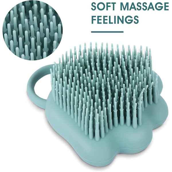1 x Badebørste til hund og kat, silikone shampoo og massage