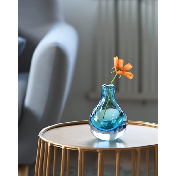 Vas hemdekoration blomma glas bröllop fest dekoration prydnader (grå, 13,5 cm)