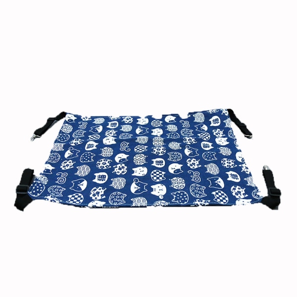 Pet Canvas Velvet Hengekøye for Katt Sommer Stil Marineblå Vind Katt M