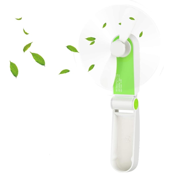 Mini sammenfoldelig håndblæser, bærbar håndholdt genopladelig håndblæser med 2-trins justerbar usb-kabel til udendørs rejser til hjemmet, grøn