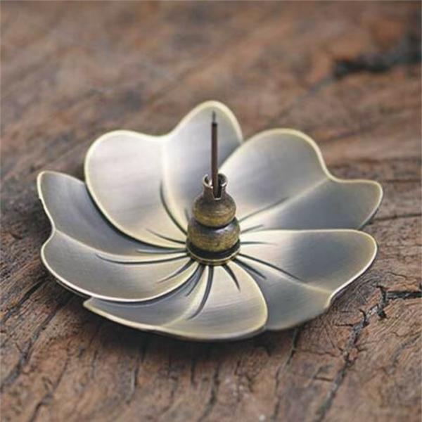 Retro Bronze Røgelsebrænder Røgelse Spoleholder Buddhistisk Hjem Dekoration