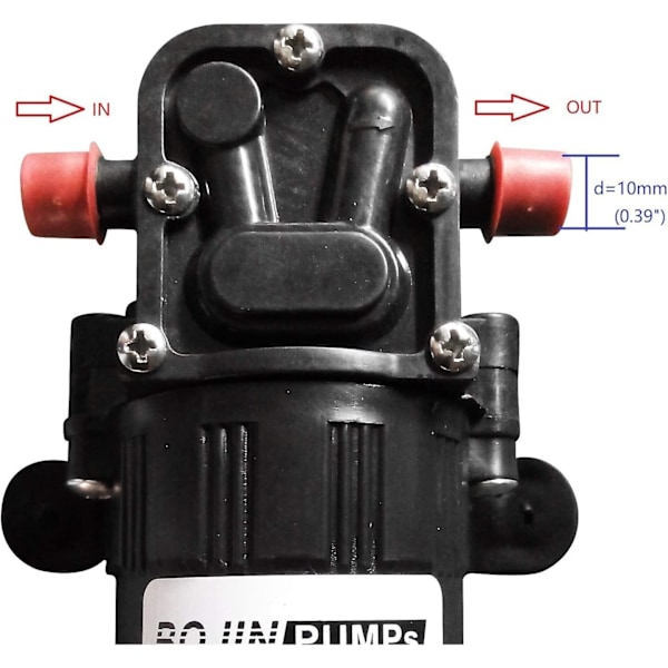 Dc12v 73 Psi 3,5 L/m Blødt Vand Højtryks Membran Selvansugende Pumpe Med Slange Drivhus Gård/have/landbrugsrengøring