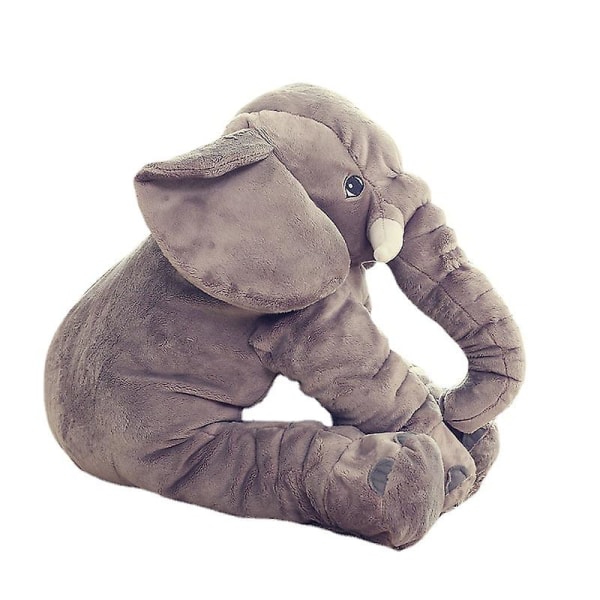 Stor Mjuk Söt Kudde Plysch Stoppad Elefant Djur Leksak Barn Present 16\" & 24\" Grey 60cm