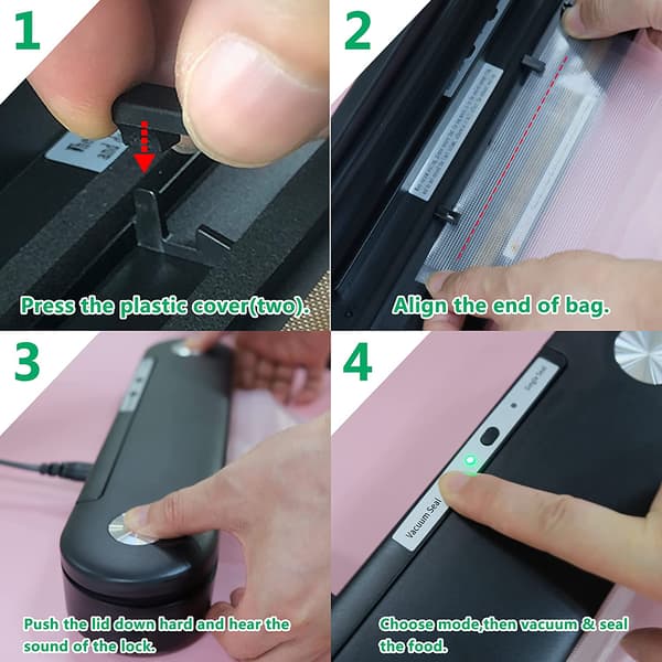 LED-indikator for matvakuumforsegler passer til vakuumposer opptil 10 tommer.
