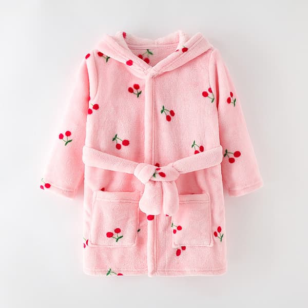 Søde Børne Unisex Badekåber Hætteklædte Natdragter Blød Fleece
