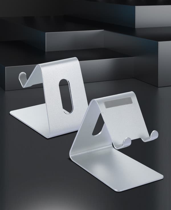 Mobiltelefon Stativ Aluminium Legering Desktop Metal Stativ (Sort)