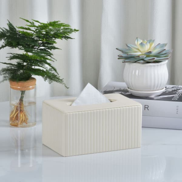 Näsdukslåda i PU-läder – Rektangulär design med magnetiskt lock – Mått 19x12x10 cm
