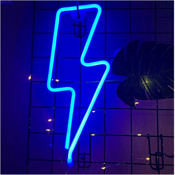 1 stk. Lyn Neon Lys Blå Neon Lys Skilte Neon Lys