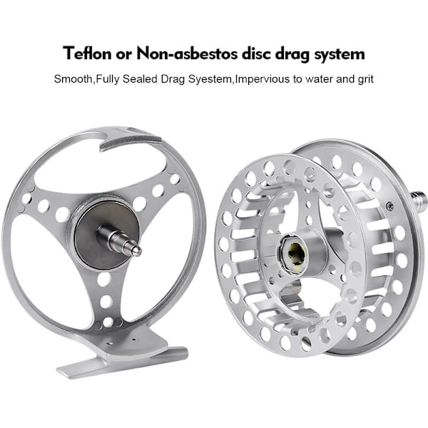 5/6 Silver All Metal Flugfiskerele All Aluminium Legering Flugfiskerele Metall Flugfiskerele Lämplig för Utomhus