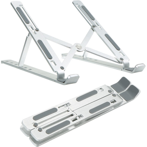 Bærbar computer stand Foldbar computer stand, aluminiumlegering, varmeafledning, ([Apple Silver] all aluminiumlegering - Foldbar bærbar computer)