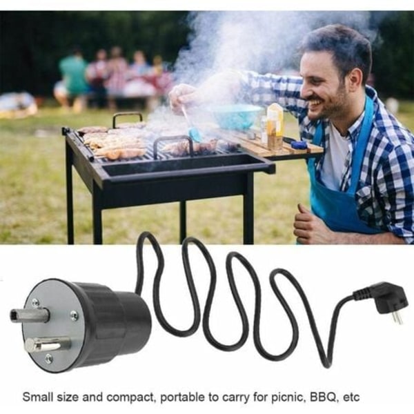 BBQ Rotisserie Motor Electric Motor Camping Aluminum BBQ Rotisserie Kit Rated Load 0-24kg(EU Plug)