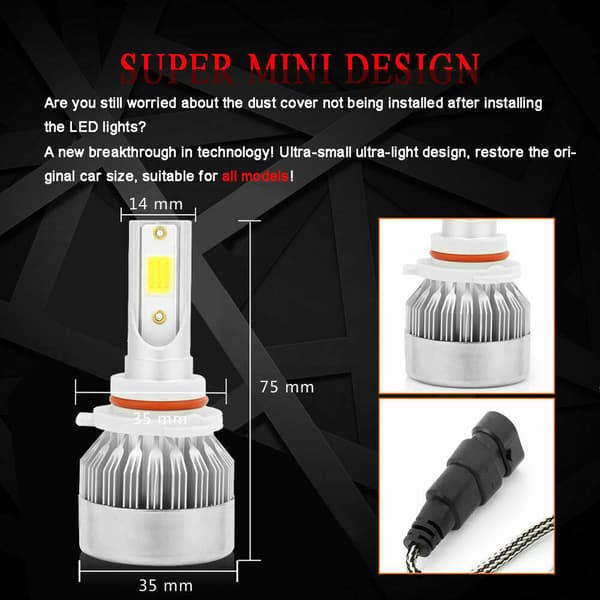 Par H7 6000K LED-projektorset Projektorlampor Integrerade