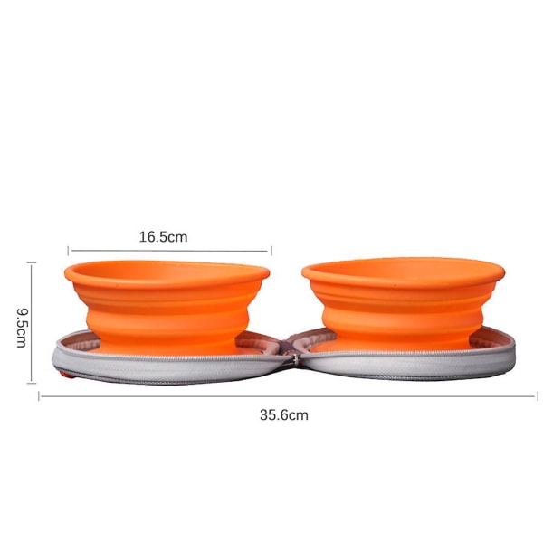 Pet Slow Food Bowl Anti-kvelningshund Sammenleggbar Skål Utendørs Reisetilbehør Orange